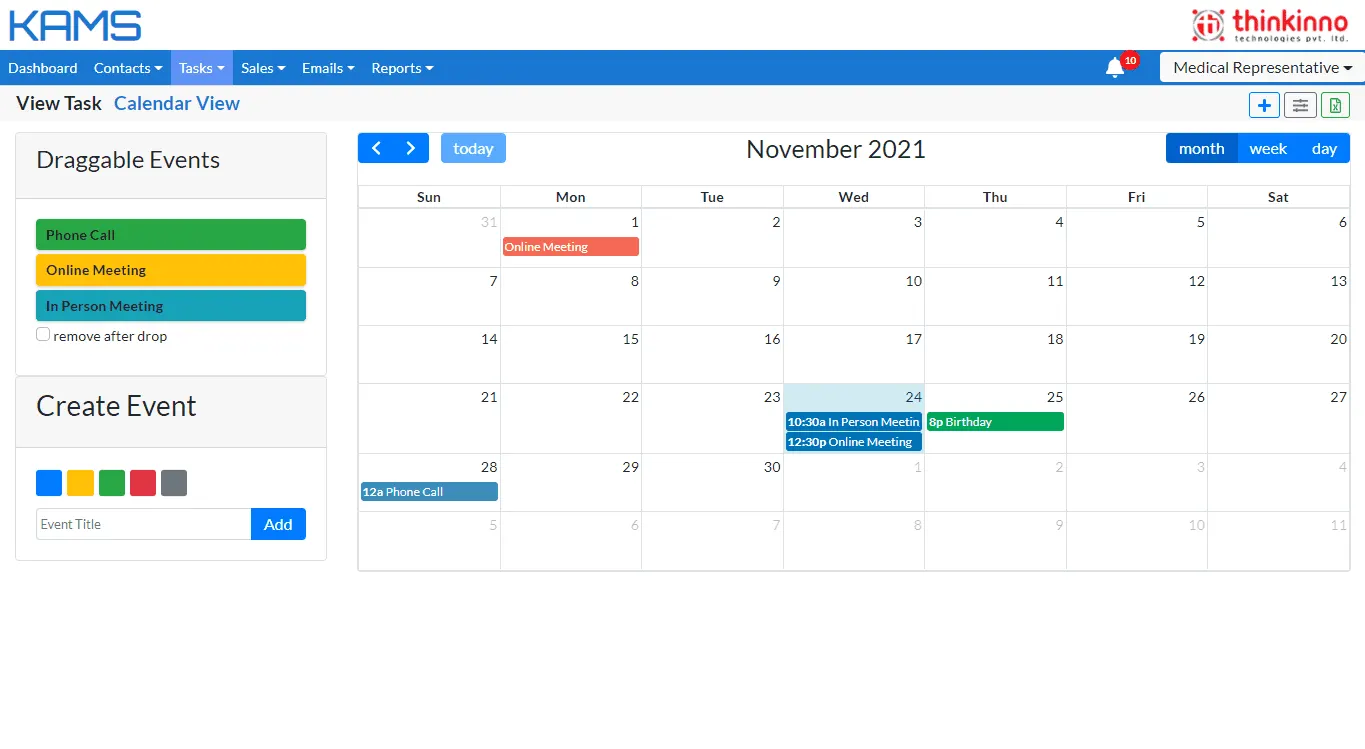 Calendar View